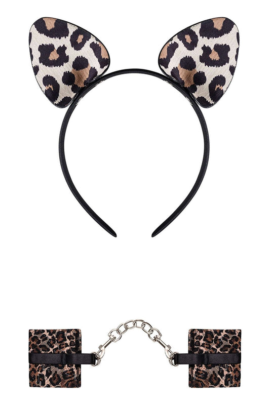 Set catuse si bentiță sexy Tigerlla - accesorii erotice role-play, mărime universală (one size) animal-print SOLLUXE Every box holds joy - unbox it!