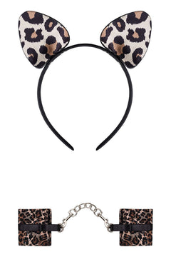 Set catuse si bentiță sexy Tigerlla - accesorii erotice role-play, mărime universală (one size) animal-print SOLLUXE Every box holds joy - unbox it!