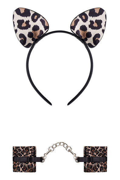 Set catuse si bentiță sexy Tigerlla - accesorii erotice role-play, mărime universală (one size) animal-print