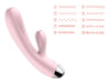 Vibrator Rabbit G-spot cu 10 moduri de vibratii, functie de incalzire si incarcare USB, flexibil, silentios, silicon premium, roz Erosvita