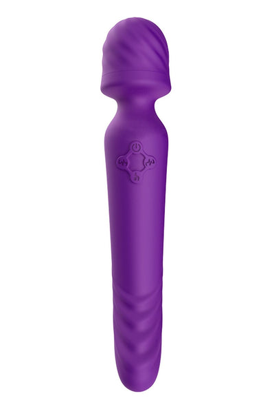 Vibrator Wand Mission cu 9 moduri de vibratii, functie de incalzire si incarcare USB, silentios, mov Erosvita
