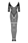 Bodystocking Obsessive G329 - catsuit provocator din plasă cu decupaje și model sexy XL/XXL, negru SOLLUXE Every box holds joy - unbox it!