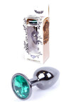 Dop anal Jewellery Dark Silver Butt Plug 7 cm, verde - 64 - 00033