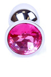 Dop anal Jewellery Silver Butt Plug 7 cm, roz SOLLUXE® Every box holds joy-unbox it!