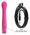 Vibrator G-spot FRITZ cu stimulator clitoris si 12 moduri de vibratii, incarcare USB, flexibil, silicon premium, roz Erosvita