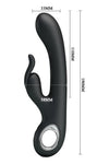 Vibrator Rabbit G-spot CARINA cu 7 moduri de vibratii si incarcare USB, flexibil, silicon premium, negru Erosvita