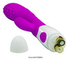 Vibrator punctul G BRUNO cu stimulator clitoris si 7 moduri de vibratii, flexibil, silicon premium, roz Erosvita