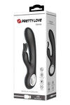 Vibrator Rabbit G-spot CARINA cu 7 moduri de vibratii si incarcare USB, flexibil, silicon premium, negru Erosvita