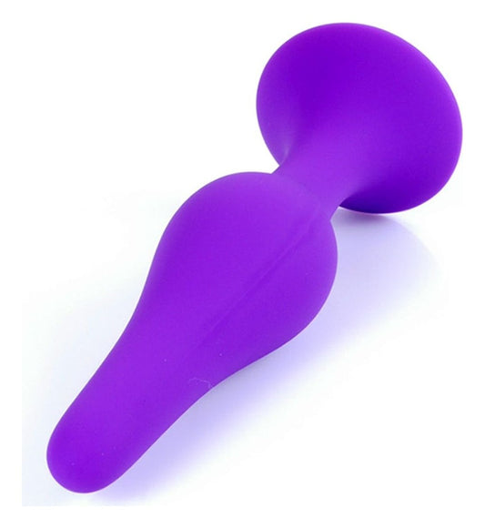 Dop anal din silicon premium Butt Plug Small 10 cm, mov - 64 - 00088