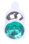 Dop anal Jewellery Silver Butt Plug 9.5 cm, verde SOLLUXE Every box holds joy - unbox it!