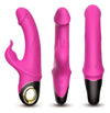 Vibrator Rabbit G-spot Meteor cu 9 moduri de vibratii si incarcare magnetica, flexibil, silentios, silicon premium, roz SOLLUXE® Every box holds joy-unbox it!