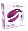 Vibrator pentru cuplu V-Vibe cu 7 moduri de vibratii, telecomanda wireless si incarcare USB, silentios, silicon premium, mov SOLLUXE® Every box holds joy-unbox it!
