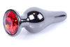 Dop anal Jewellery Dark Silver Butt Plug 9.5 cm, rosu - 64 - 00055