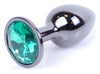 Dop anal Jewellery Dark Silver Butt Plug 7 cm, verde - 64 - 00033