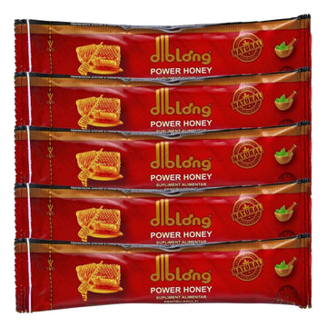 DIBLONG Set 5 plicuri  POWER HONEY, pentru cresterea libidoului, potenta, erectie, ejaculare precoce, Unisex, 100% natural, 5 plicuri x 15 g SOLLUXE® Every box holds joy-unbox it!