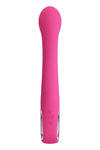 Vibrator G-spot FRITZ cu stimulator clitoris si 12 moduri de vibratii, incarcare USB, flexibil, silicon premium, roz Erosvita