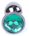 Dop anal Jewellery Dark Silver Butt Plug 7 cm, verde - 64 - 00033