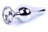 Dop anal Jewellery Silver Butt Plug 9.5 cm, transparent SOLLUXE® Every box holds joy-unbox it!