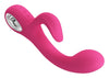 Vibrator G-spot FRITZ cu stimulator clitoris si 12 moduri de vibratii, incarcare USB, flexibil, silicon premium, roz Erosvita