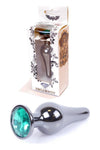 Dop anal Jewellery Dark Silver Butt Plug 9.5 cm, verde SOLLUXE Every box holds joy - unbox it!