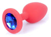 Dop anal Blue Diamond Jewellery Butt Plug Small 7 cm, silicon rosu - 64 - 00080