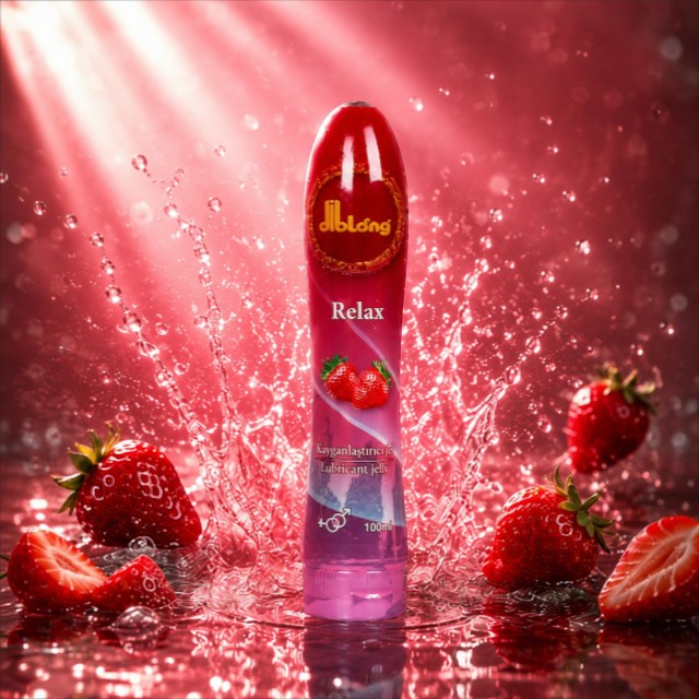 Diblong Lubricant Jelly Relax - lubrifiant pe bază de apă, cu textură groasă și aromă de căpșuni, 100 ml - 2
