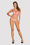 Set de lenjerie intimă Nudelia – compleu elegant cu bustiera și chiloți S/M, nude/roz