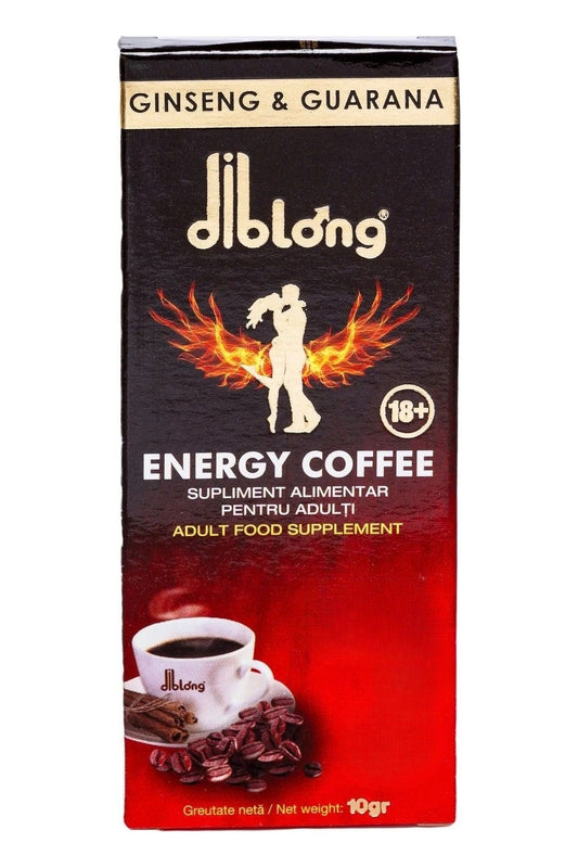 Diblong Energy Coffee - supliment alimentar pentru bărbați, formula de cafea instant cu plante care susțin sănătatea sex