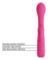 Vibrator G-spot FRITZ cu stimulator clitoris si 12 moduri de vibratii, incarcare USB, flexibil, silicon premium, roz Erosvita