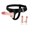 Strap-On Jessica cu 2 dildo-uri flexibile din silicon 10.5 cm si centura reglabila, bej ErosVita