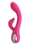 Vibrator G-spot FRITZ cu stimulator clitoris si 12 moduri de vibratii, incarcare USB, flexibil, silicon premium, roz Erosvita