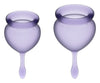 Set 2 cupe menstruale Satisfyer din silicon medical premium, Feel Good, lila ErosVita