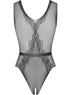 Body Obsessive B115 - lenjerie erotică din plasă fină cu decupaje și model sexy S/M/L, negru