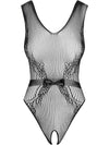 Body Obsessive B115 - lenjerie erotică din plasă fină cu decupaje și model sexy S/M/L, negru Erosvita