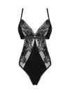 Body Maderris - lenjerie seducătoare cu decolteu sexy și din dantelă, negru