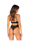 Body Norides – lenjerie erotică din vinil cu dantelă și decupaje sexy XL/2XL, negru SOLLUXE Every box holds joy - unbox it!