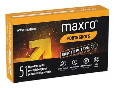 Set 5 afrodisiace shot MAXRO Forte Shots, pentru erecții puternice și de durată, potență, creșterea performanțelor sexuale, 5 x 10 ml SOLLUXE Every box holds joy - unbox it!