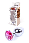 Dop anal Jewellery Silver Butt Plug 7 cm, roz SOLLUXE® Every box holds joy-unbox it!