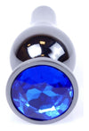 Dop anal Jewellery Dark Silver Butt Plug 9.5 cm, albastru - 64 - 00059