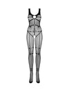 Bodystocking Obsessive N123 - catsuit provocator din plasă cu decupaje și model sexy S-L (one size), negru