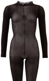 Bodystocking transparent - catsuit provocator din plasă fină și model clasic M/L, negru