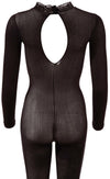 Bodystocking transparent - catsuit provocator din plasă fină și model clasic M/L, negru