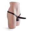 Strap-On dublu cu ham si suport de prindere ajustabil pentru dubla penetrare 14.5 cm, negru ErosVita