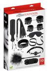 Coffret Bondage SM 10 Pieces – Set complet BDSM 10 piese, negru
