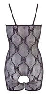 Bodystocking Cycling Shorts – catsuit sexy din plasă cu decupaje provocatoare L/XL, negru SOLLUXE Every box holds joy - unbox it!