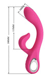 Vibrator G-spot FRITZ cu stimulator clitoris si 12 moduri de vibratii, incarcare USB, flexibil, silicon premium, roz Erosvita
