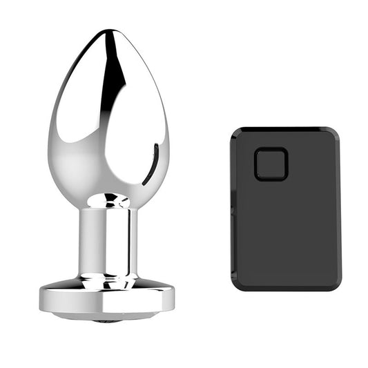 Dop anal cu 10 moduri de vibratii, telecomanda wireless si incarcare USB, silentios, 8.4 cm, argintiu metalic - 22 - 00053