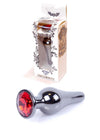 Dop anal Jewellery Dark Silver Butt Plug 9.5 cm, rosu - 64 - 00055