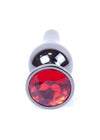 Dop anal Jewellery Dark Silver Butt Plug 9.5 cm, rosu - 64 - 00055