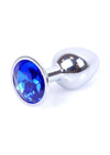 Dop anal Jewellery Silver Butt Plug 7 cm, albastru - 64 - 00010